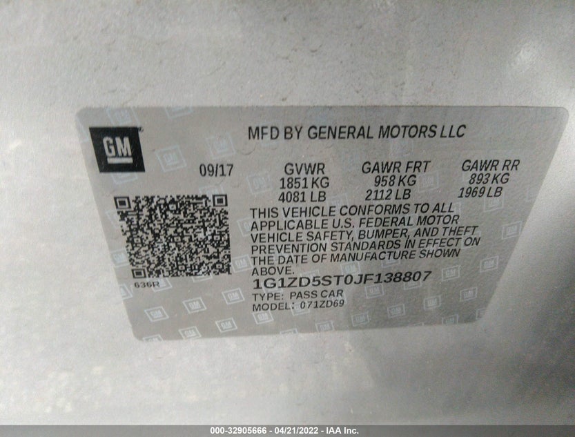 1G1ZD5ST0JF138807