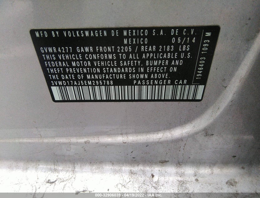 3VWD17AJ5EM295788