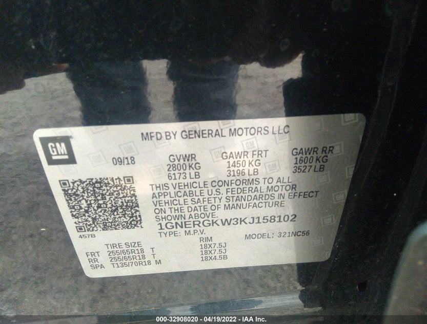1GNERGKW3KJ158102