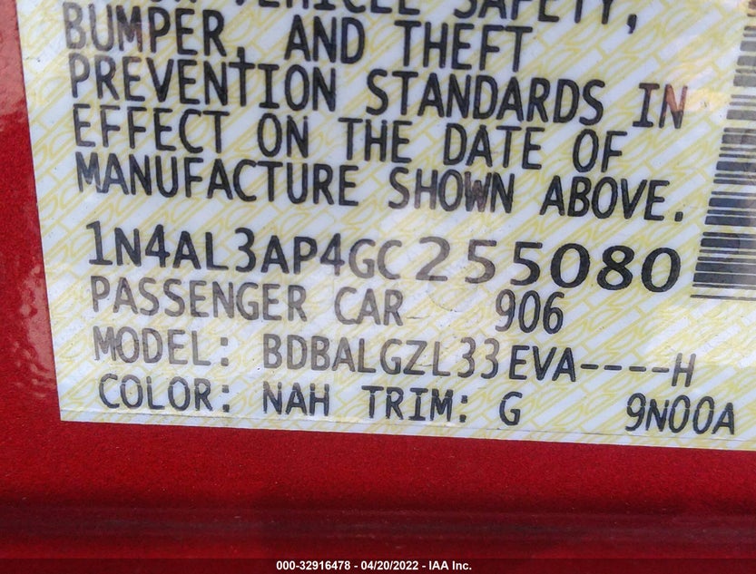 1N4AL3AP4GC255080