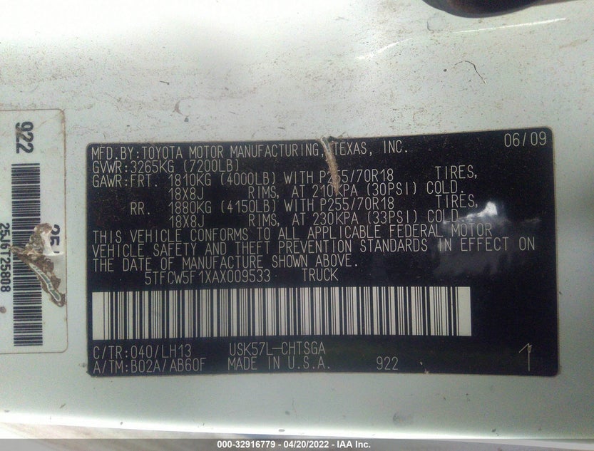 5TFCW5F1XAX009533
