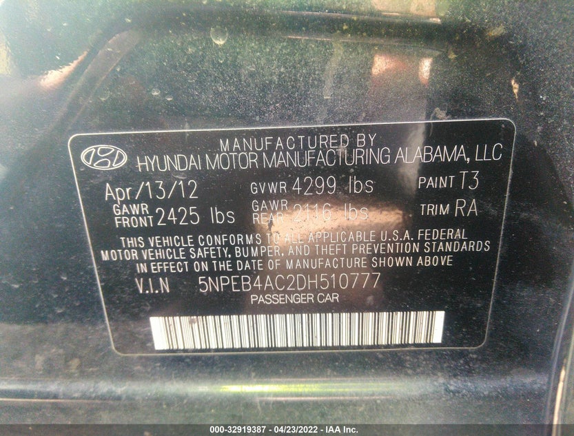 5NPEB4AC2DH510777