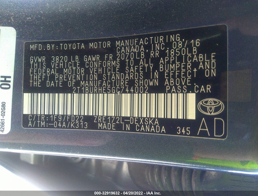 2T1BURHE5GC744002