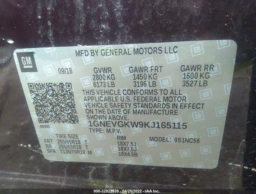 1GNEVGKW9KJ165115