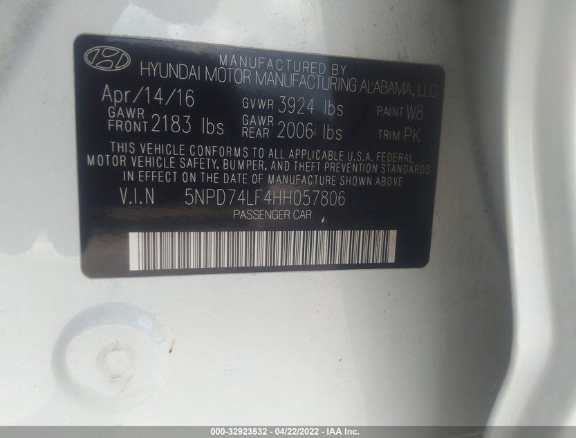 5NPD74LF4HH057806