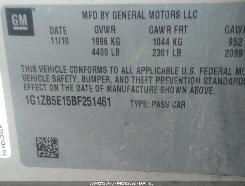 1G1ZB5E15BF251461