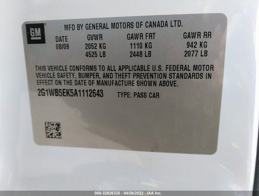 2G1WB5EK5A1112643