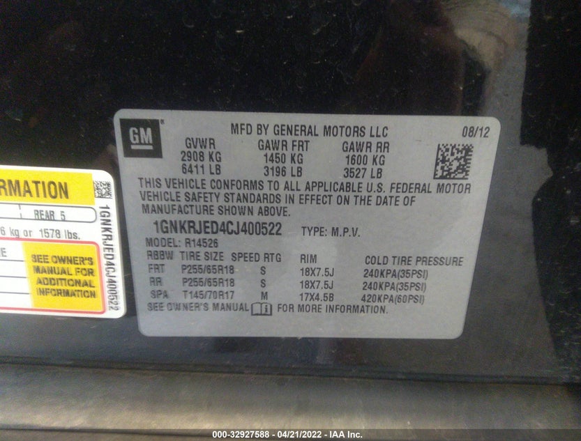 1GNKRJED4CJ400522