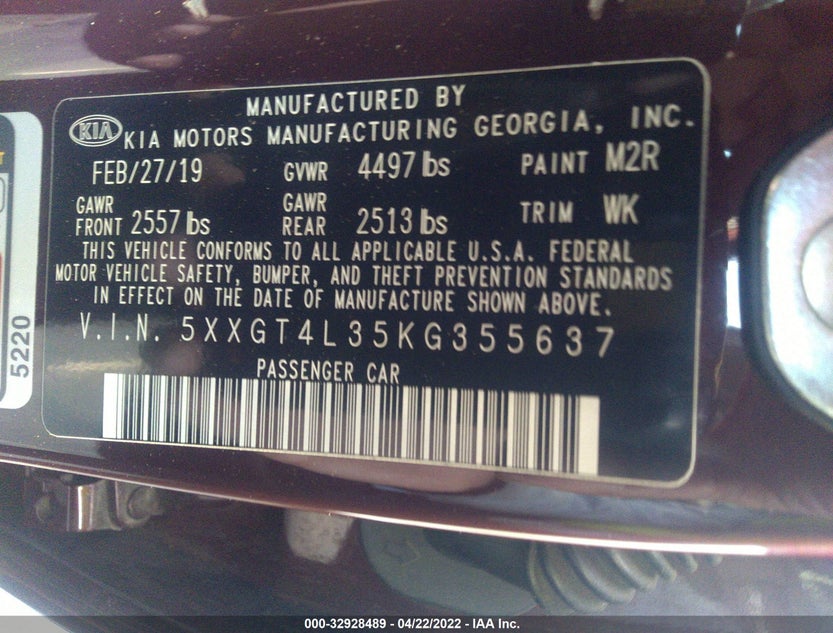 5XXGT4L35KG355637