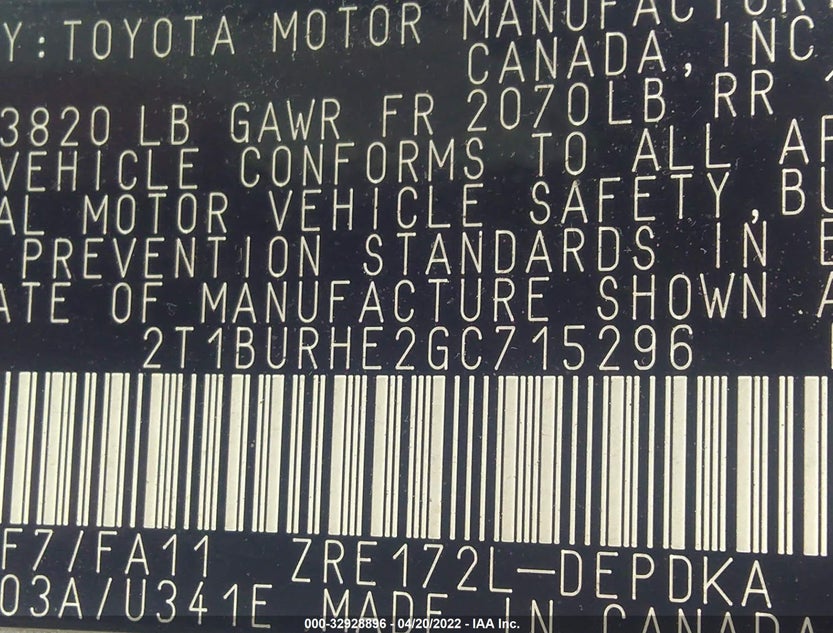 2T1BURHE2GC715296
