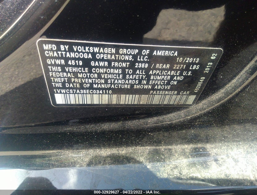 1VWCS7A35EC034110