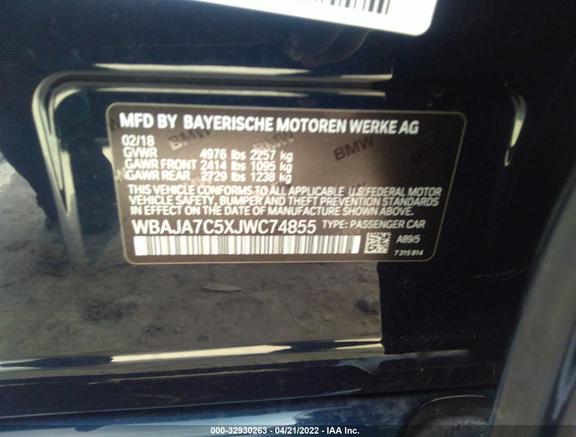 WBAJA7C5XJWC74855