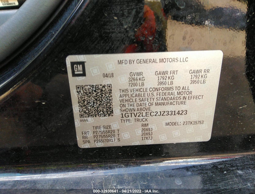 1GTV2LEC2JZ331423