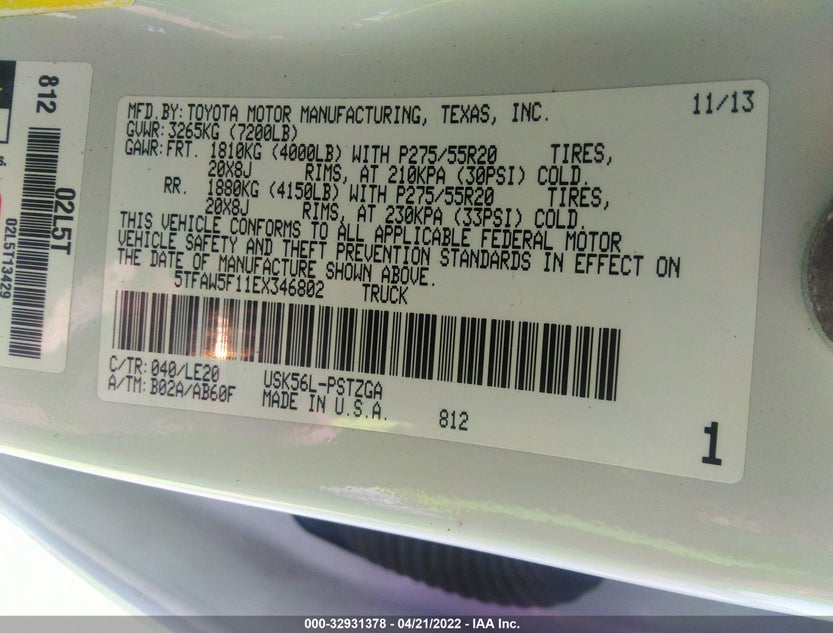5TFAW5F11EX346802