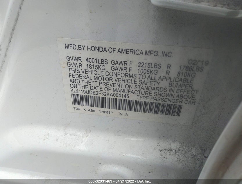 19UDE2F32KA004145
