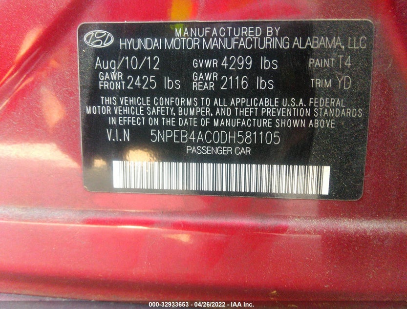 5NPEB4AC0DH581105