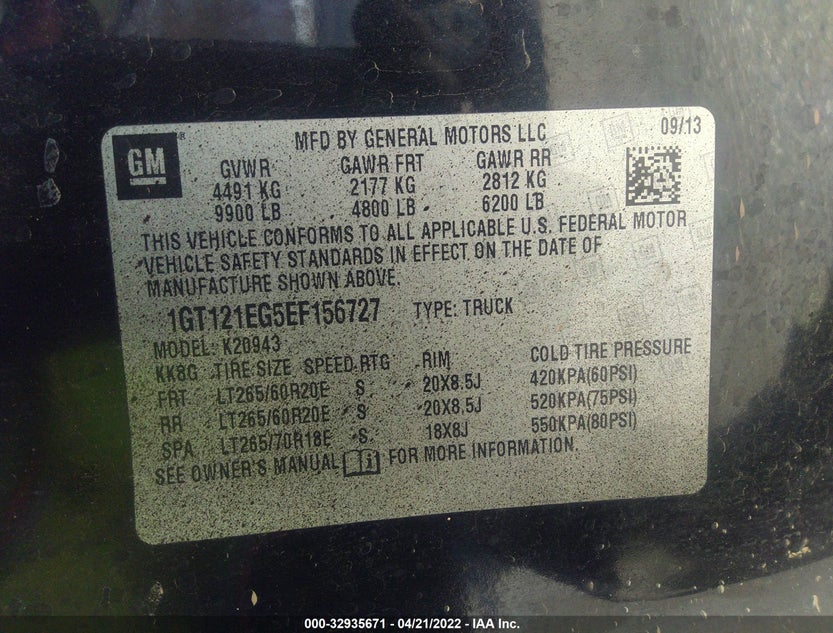 1GT121EG5EF156727