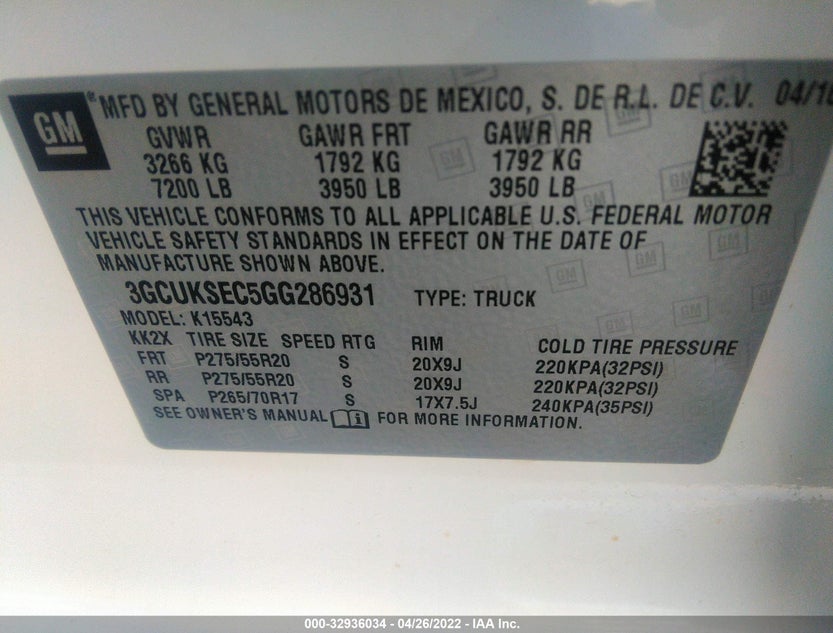 3GCUKSEC5GG286931