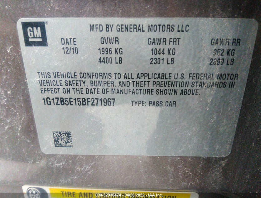 1G1ZB5E15BF271967