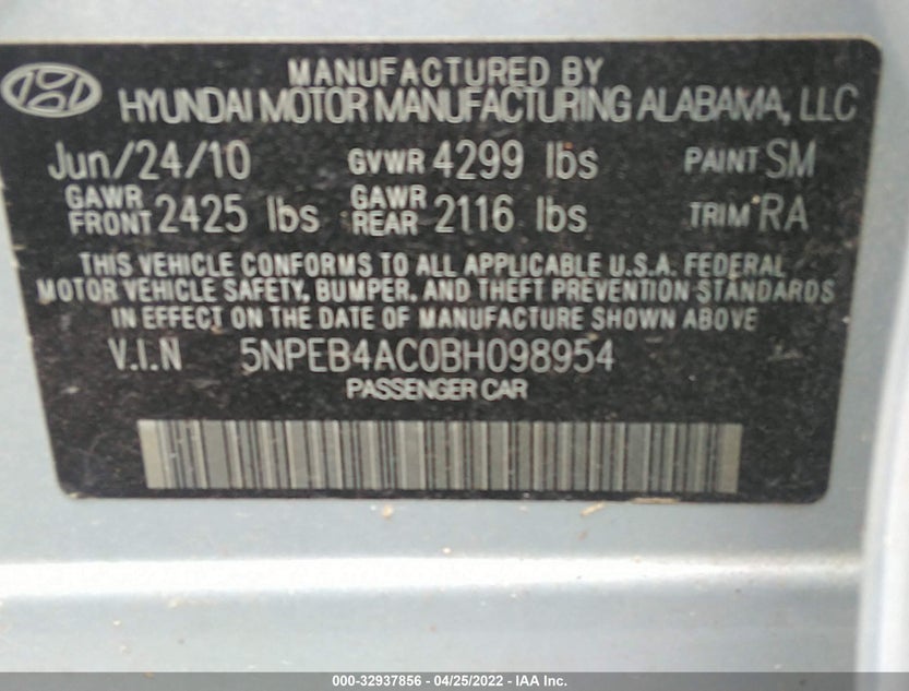 5NPEB4AC0BH098954