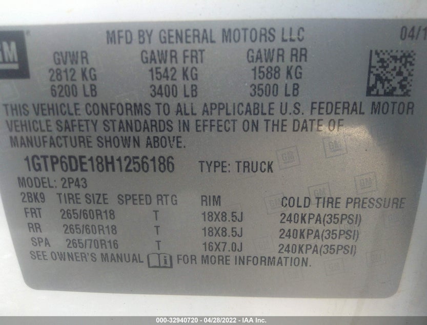 1GTP6DE18H1256186