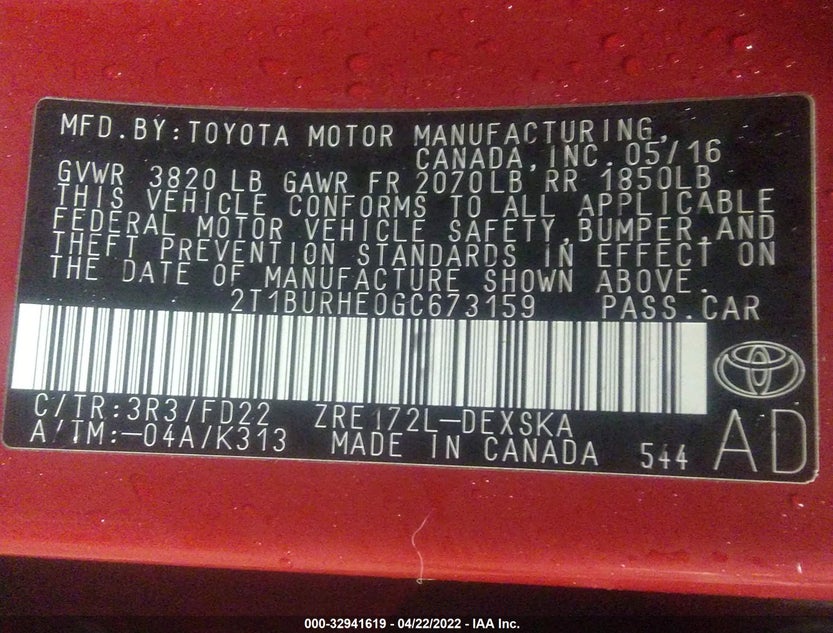 2T1BURHE0GC673159