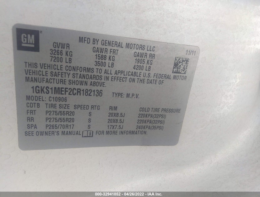 1GKS1MEF2CR182136