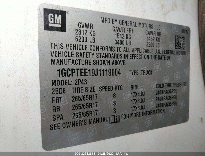 1GCPTEE19J1119004