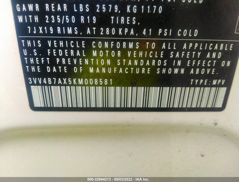 3VV4B7AX5KM008581