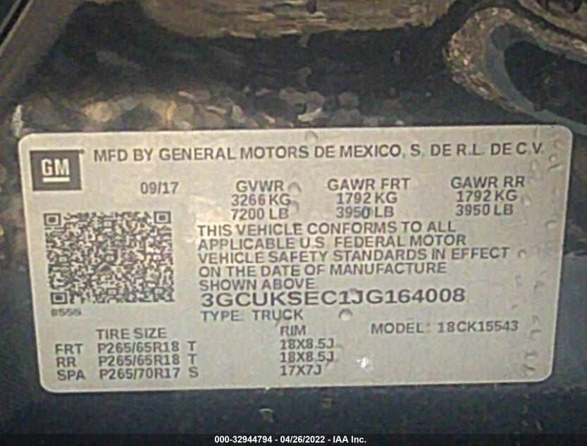 3GCUKSEC1JG164008