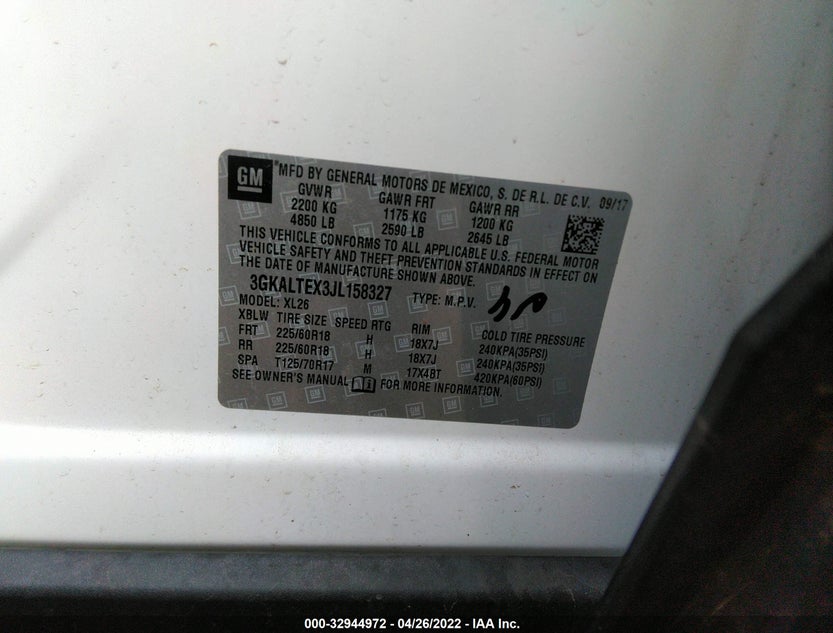 3GKALTEX3JL158327