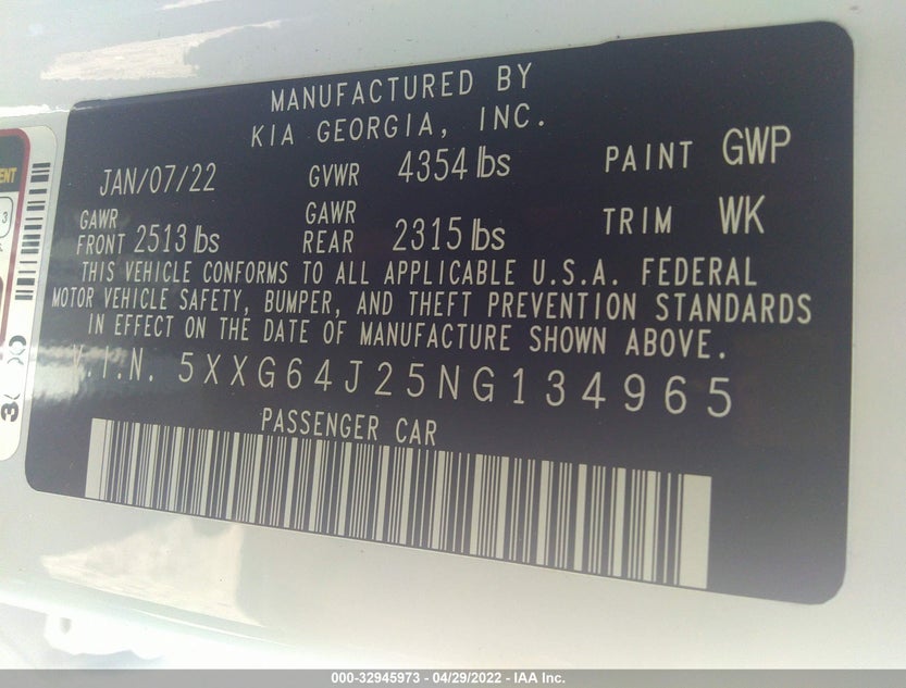 5XXG64J25NG134965