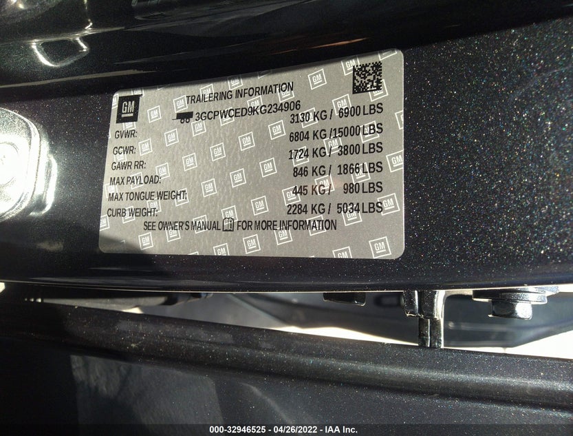 3GCPWCED9KG234906