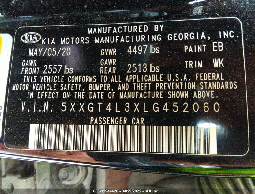 5XXGT4L3XLG452060