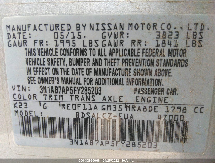 3N1AB7AP5FY285203