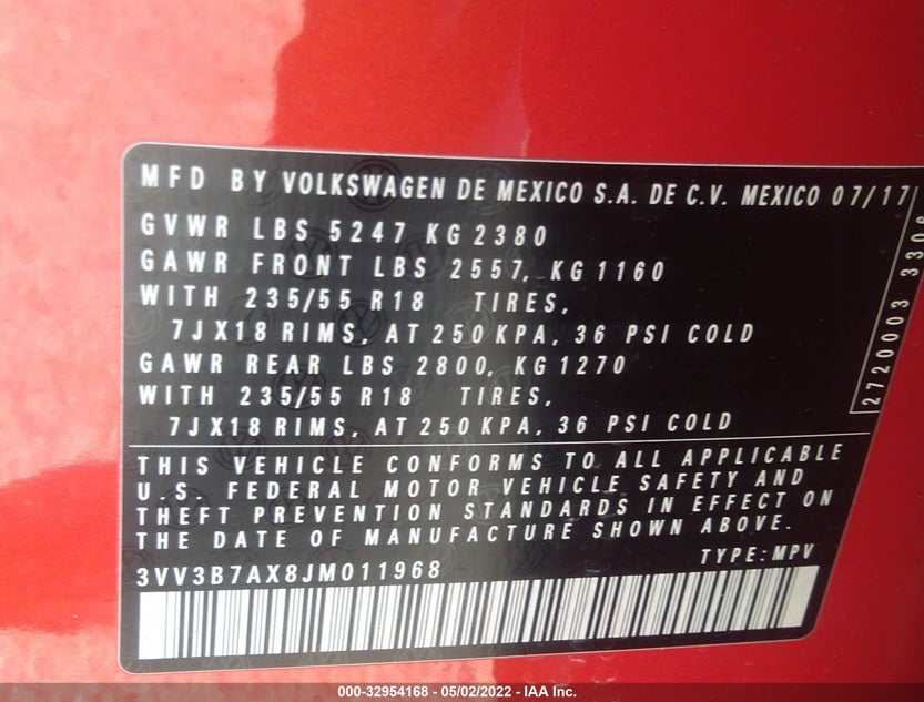 3VV3B7AX8JM011968