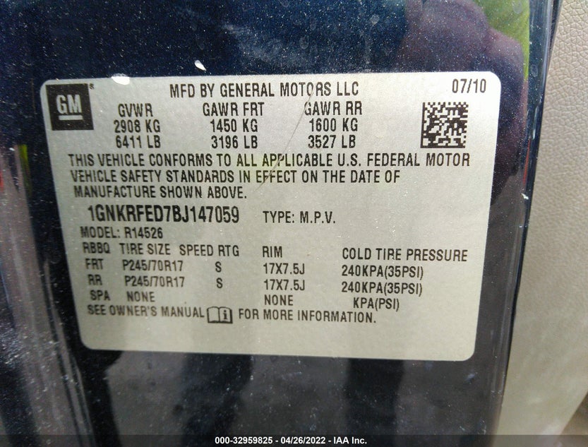 1GNKRFED7BJ147059