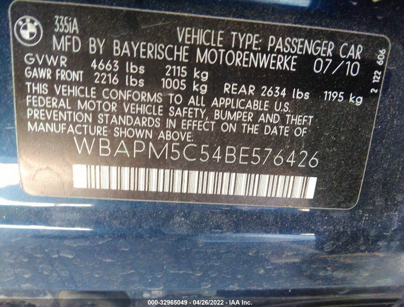 WBAPM5C54BE576426