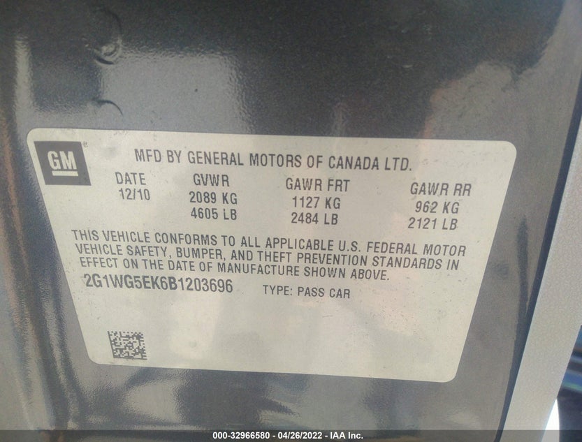 2G1WG5EK6B1203696