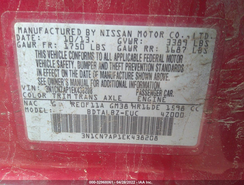 3N1CN7AP1EK438208
