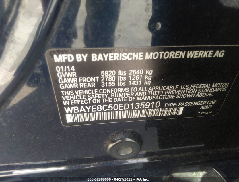WBAYE8C50ED135910
