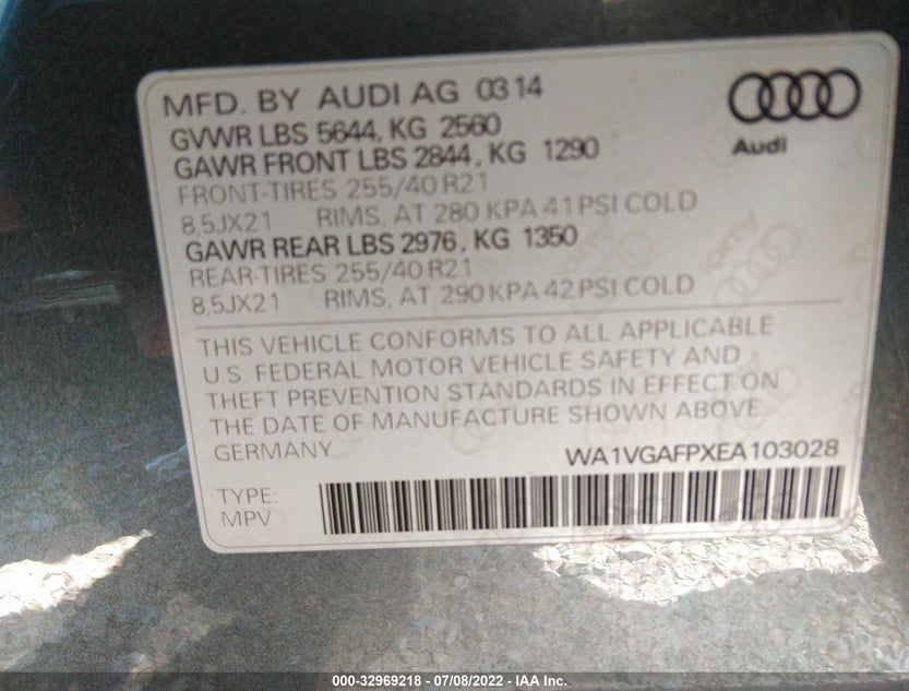 WA1VGAFPXEA103028