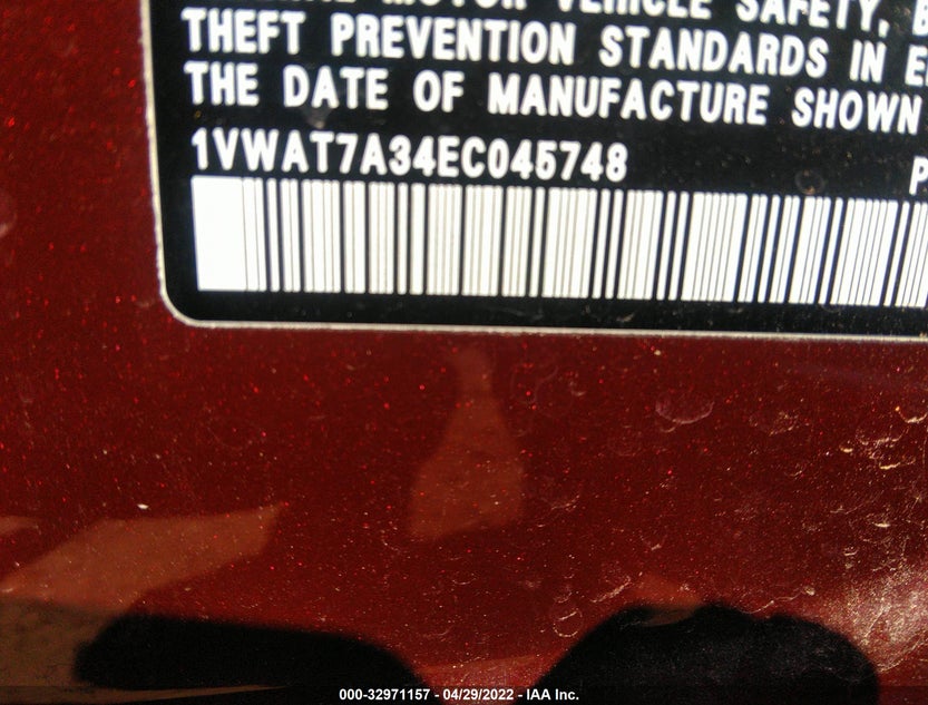 1VWAT7A34EC045748
