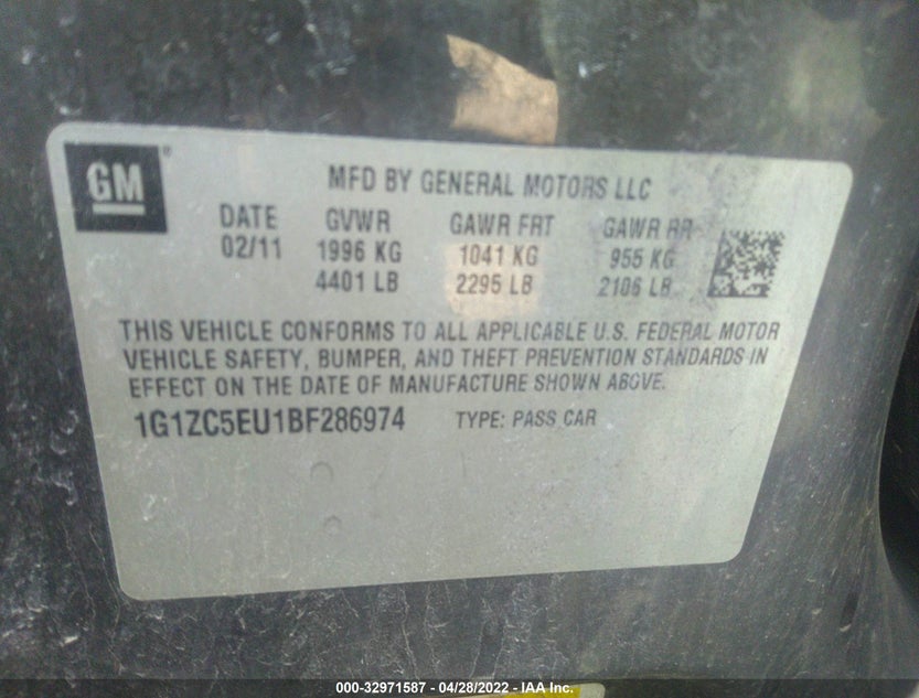 1G1ZC5EU1BF286974