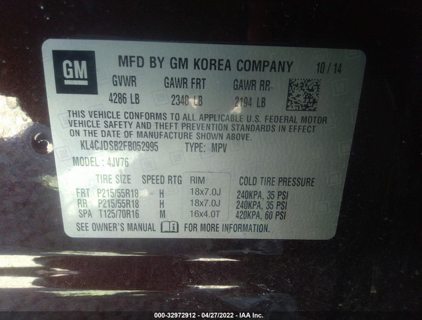 KL4CJDSB2FB052995