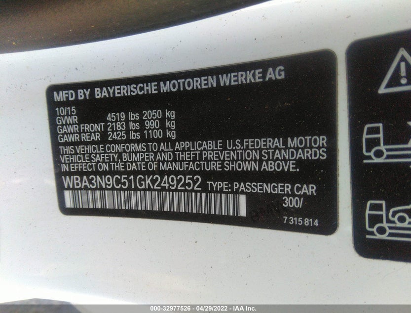 WBA3N9C51GK249252