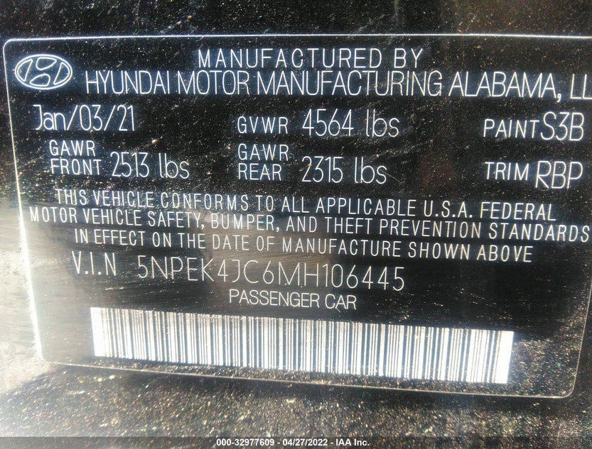 5NPEK4JC6MH106445