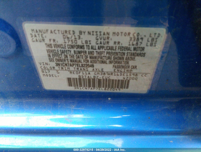 3N1CN7AP7EL822049