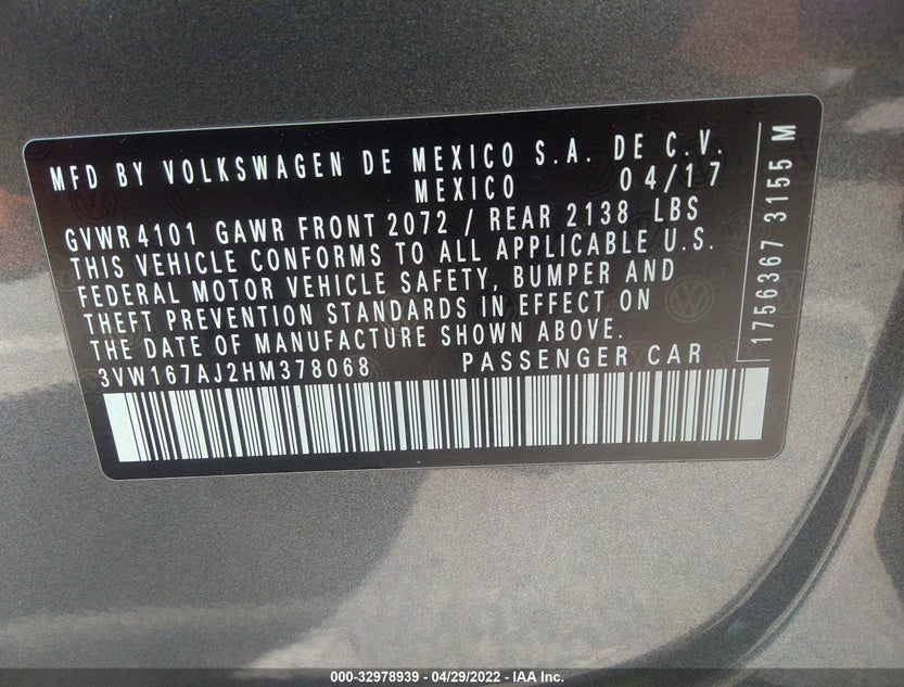 3VW167AJ2HM378068