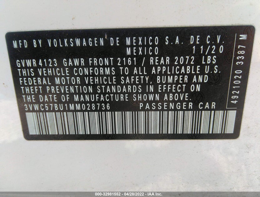 3VWC57BU1MM028736
